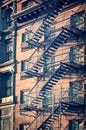 Outside metal fire escape stairs, New York City Royalty Free Stock Photo