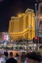 Outside the Palazzo Las Vegas at night