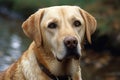 Labrador Retriever Protrait Outside, Generative AI