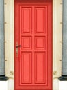 Outside red door Royalty Free Stock Photo