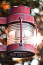 Outside Red Light Fixture Royalty Free Stock Photo