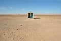 Outside toilet in desert