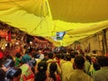 Outside view of Goddess Tulaja bhavani mata temple, crowd of devotees for visit in festival