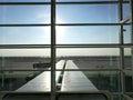 Outside view with pure blue sky from the inner in Shenzhen Baoan International Airport