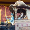 Outside view of Sankat Mochan Hanuman Mandir in Chandni Chowk market during morning time, Old temple in Delhi Royalty Free Stock Photo