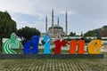 Outside view of Selimiye Mosque Built between 1569 and 1575 in city of Edirne, Turkey Royalty Free Stock Photo