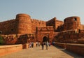 The outside walls of the Agra Fort of India. Royalty Free Stock Photo