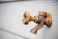 Outside water spigot Royalty Free Stock Photo