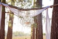 Outside Wedding Ceremony With Chandelier