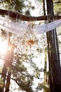 Outside Wedding Ceremony With Chandelier