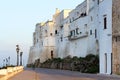 Outside white walls of the City of Ostuni, Apulia, Italy Royalty Free Stock Photo