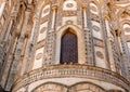 The outsides of the principal doorways and their pointed arches of the ancient Cathedral Church in Monreale, Sicily Royalty Free Stock Photo