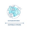 Outsized returns turquoise concept icon Royalty Free Stock Photo