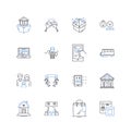 Outskirt line icons collection. Rural, Suburban, Borderland, Periphery, Fringe, Edge, Boundary vector and linear