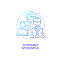 Outsource blue gradient concept icon