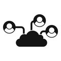 Outsource cloud elements icon, simple style