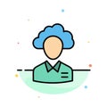 Outsource, Cloud, Human, Management, Manager, People, Resource Abstract Flat Color Icon Template