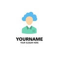 Outsource, Cloud, Human, Management, Manager, People, Resource Business Logo Template. Flat Color