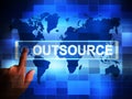 Outsource or contracting out means to subcontract or use external workers - 3d illustration