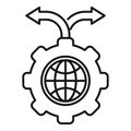 Outsource global direction icon, outline style