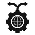 Outsource global direction icon, simple style