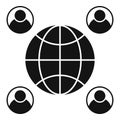 Outsource global freelancer icon, simple style