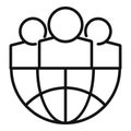 Outsource global group icon, outline style