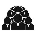 Outsource global team icon, simple style