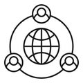 Outsource global way icon, outline style