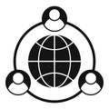 Outsource global way icon, simple style