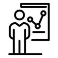 Outsource graph chart icon, outline style Royalty Free Stock Photo