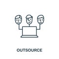 Outsource icon from headhunting collection. Simple line Outsource icon for templates, web design and infographics Royalty Free Stock Photo