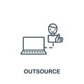Outsource icon from teamwork collection. Simple line element Outsource symbol for templates, web design and infographics Royalty Free Stock Photo