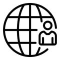 Outsource international icon, outline style