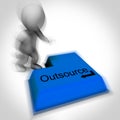 Outsource Keyboard Shows Subcontracting And Hiring Freelancers Royalty Free Stock Photo