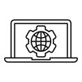 Outsource laptop icon, outline style