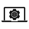 Outsource laptop icon, simple style