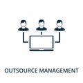 Outsource Management icon from reputation management collection. Simple line element Outsource Management symbol for templates, Royalty Free Stock Photo