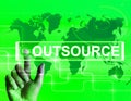 Outsource Map Displays International Subcontracting or Outsourcing Royalty Free Stock Photo