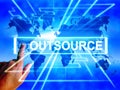 Outsource Map Displays Worldwide Subcontracting or Outsourcing Royalty Free Stock Photo