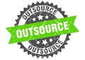 Outsource stamp. outsource grunge round sign.