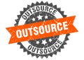 Outsource stamp. outsource grunge round sign.