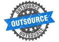 outsource stamp. outsource grunge round sign.