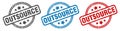 outsource stamp. outsource round isolated sign.