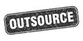outsource stamp. outsource square grungy isolated sign.