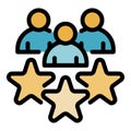 Outsource star team icon color outline vector Royalty Free Stock Photo