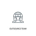 Outsource team concept line icon. Simple Royalty Free Stock Photo
