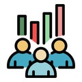 Outsource teamwork icon color outline vector