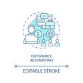 Outsource turquoise concept icon