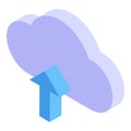 Outsource upload cloud icon, isometric style Royalty Free Stock Photo